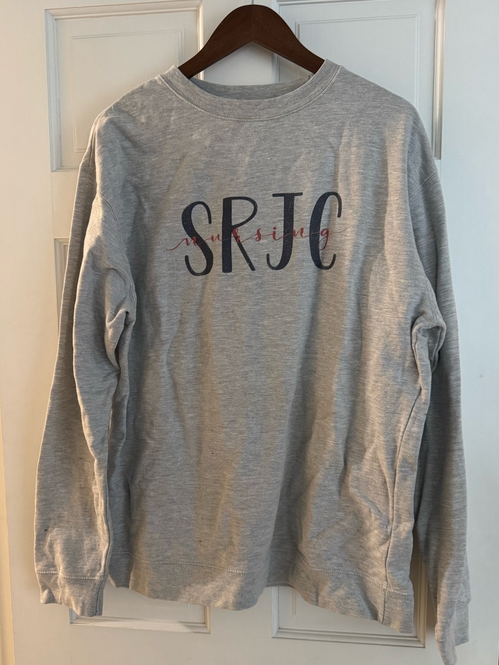 SRJC Nursing Gray Crewneck Sweatshirt for Women